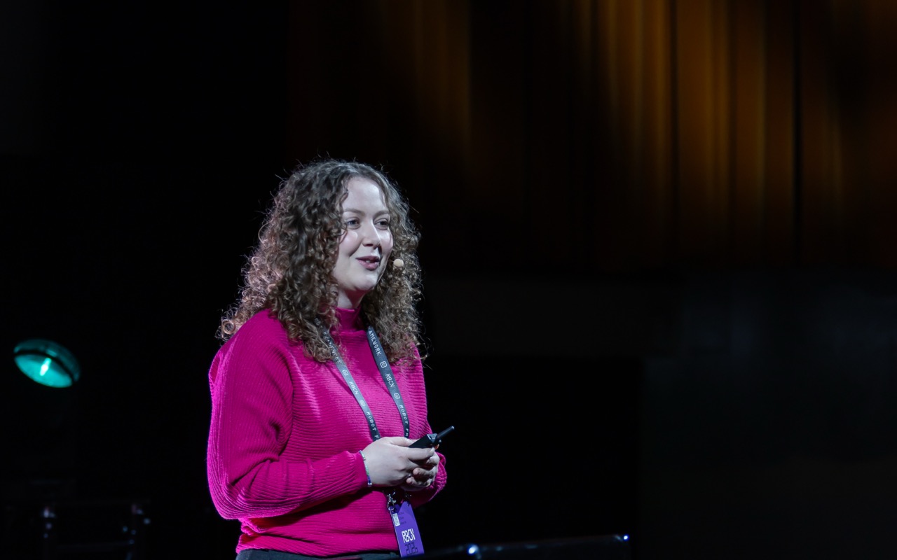Speaker on stage